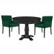 Mesa de Jogos Carteado Redonda Victoria Tampo Reversível Preto com Kit 2 Cadeiras Vicenza Suede Verde G36 G15 - Gran Belo