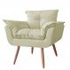 Poltrona Decorativa Opalla Suede Bege - DS Estofados
