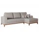 Sofá 4 Lugares Belgrado com Chaise Direito Linho Cru 250 cm