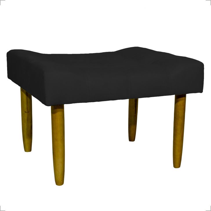 Puff Decorativo Para Sala Recepção Quarto Penteadeira Requinte Suede Preto