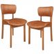 Kit 02 Cadeiras Para Sala de Jantar Cozinha Living Estofada Dara L02 Couríssimo Camel - Lyam Decor