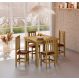 Conjunto Mesa Nogueira De Madeira 88x88 Com 4 Cadeiras Estofadas Para Cozinha Sala De Jantar Sfa