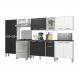 Cozinha Compacta Multimóveis Xangai Jazz FG3160 com Armário e Balcão Branca/Preta
