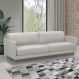 Sofá Decorativo Anthony 3 Lugares Sala de estar 240cm Pés em Aço Couro Off White G88 - Gran Belo