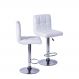 Kit 2 Banquetas com Encosto Confort Estof. Branco - Base Cromada