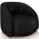 Poltrona Decorativa Giratória Angelina M03 Couríssimo Preto - Lyam Decor