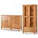 Buffet Aparador 2 Portas 3 Gav. 120 cm e Cristaleira 2 Portas Bella Carvalho Fosco