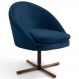 Poltrona Decorativa Sala de Estar Base Xis Madeira Rafa B-304 Veludo Azul Marinho - Domi