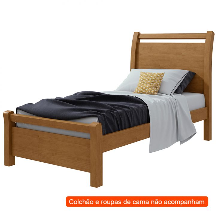 Cama Solteiro Reali Amêndoa Clean