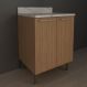 Balcão de Cozinha com Tampo e 2 Portas 60cm Multimóveis CR20461 Freijó/Mármore Branco