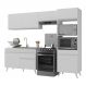 Armário de Cozinha Compacta 252cm Veneza Multimóveis V3693 Branco