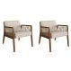 Conjunto com 2 Poltronas Lara Bege e Nogueira