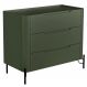 Cômoda Para Quarto Closet Orgânica 3 Gavetas Pés Industrial Preto Bliss I03 Musgo - Lyam Decor
