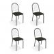 Conjunto com 4 Cadeiras de Cozinha Noruega Preto
