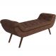 Puff Recamier Decorativo com Tachas 140 cm Santorini P05 Corino Marrom - Lyam Decor