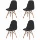 Kit 4 Cadeiras Charles Eames Eiffel Botone Preta