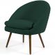Poltrona Decorativa Fixa Pés Palito Rafa D02 Tressê Linho Verde Musgo C-117 - Lyam Decor
