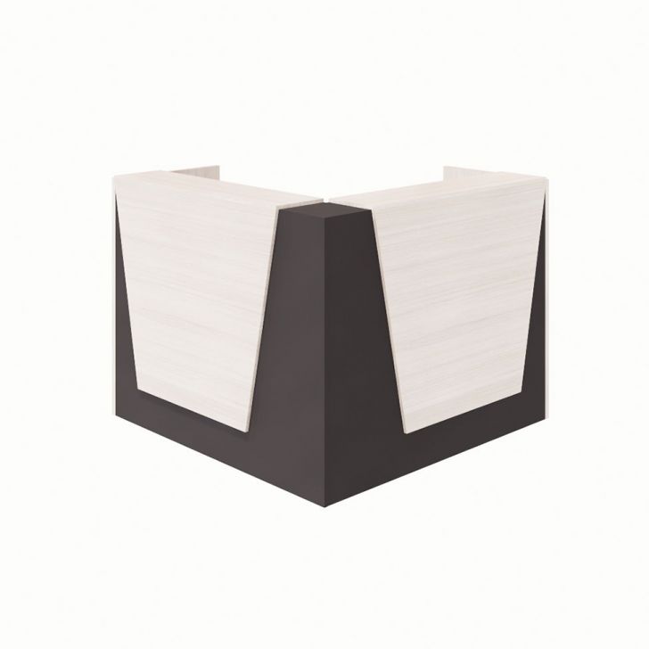 Balcão de Atendimento em L Recepção Carvalho Berlin e Preto 141 cm