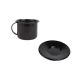 Xícara Caneca com pires Esmaltada 90ml Preto no 6 2272 e 2265