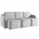 Sofá Cama para Sala de Estar 4 Lugares 336cm Montserrat K01 Veludo Cinza - Lyam Decor