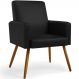 Poltrona Decorativa Para Sala De Estar Maria W01 Pés Palito Couríssimo Preto - Lyam Decor