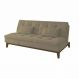 Sofá-Cama 3 Lugares Casal Amanda com Pés de Madeira Suede Bege