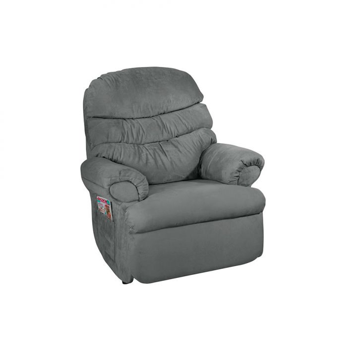 Poltrona Reclinável Barão Suede Cinza