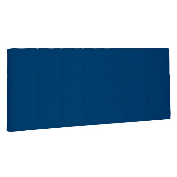 Cabeceira Painel Estofada Cama Box Casal King Verona 195cm Suede Azul Marinho - Desk Design