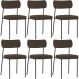 Kit 06 Cadeiras Estofadas Para Sala De Jantar Melina L02 Suede Marrom - Lyam Decor