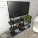 Rack industrial estante tv sala suspeso retro moderno simples pequeno 55 preto