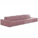 Sofá Ilha Modular com Puff para Sala Living 392cm Georgia Z08 Veludo Rosê - Mpozenato