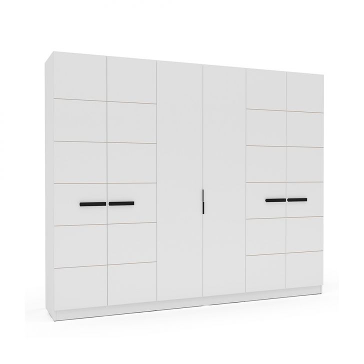 Guarda-roupa Casal Lisboa 6 Portas 4 Gavetas Branco