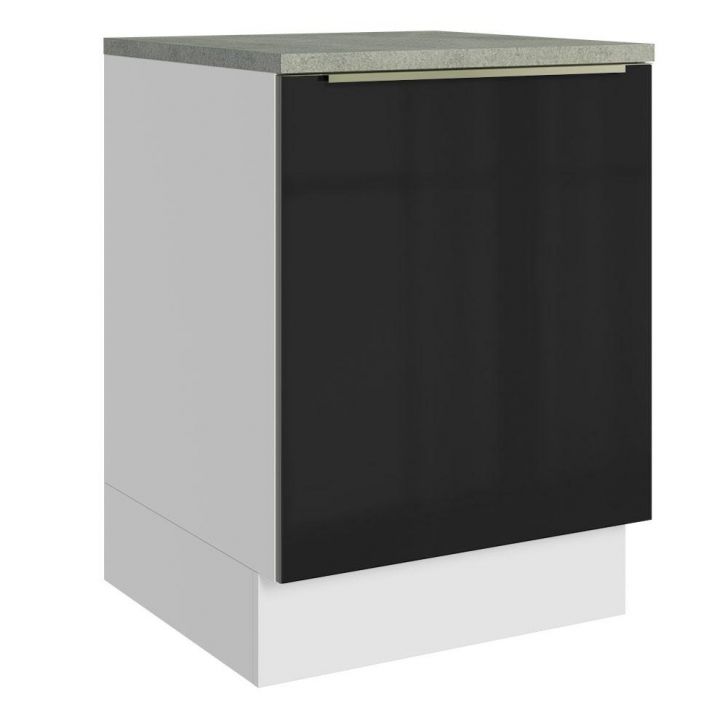 Balcão 60 cm 1 Porta Branco/Preto Lux Madesa