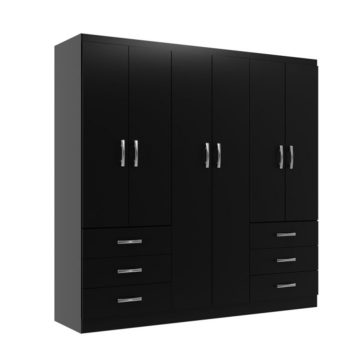 Guarda-roupa Casal New Encante 6 Portas 6 Gavetas Preto