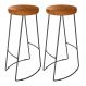 Kit 02 Banquetas Altas Industrial Para Cozinha Sala de Jantar Maia D01 Peroba Rosa - Lyam Decor