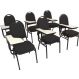 Kit com 6 Cadeiras Universitária para Auditórios Linha Hotel Preto