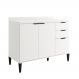 Balcão de Cozinha Miami 1200mm 2 Portas 3 Gavetas Com Tampo Carraro Branco