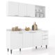 Armário de Cozinha Com Tampo CP10 180cm Pérola Branco Z34 - Mpozenato