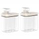 Kit 2 Dispensers para Amaciante e Sabão Líquido 1,5L Flow Bege com Tampa Medidora Ou