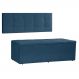Kit Painel e Calçadeira Baú Queen 1,60m Roma Suede Azul Marinho - Pallazio