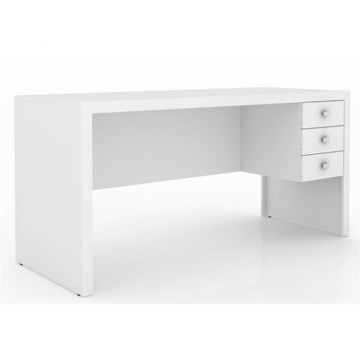 Mesa com 03 Gavetas para Home Office ME4113 Branco - Tecno Mobili