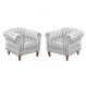 Conjunto De 2 Poltronas Dom Pedro Chesterfield Capitonê - Branco