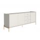 Buffet Jasper 3 Portas 3 Gavetas Off White e Dourado