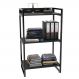 Kit 2 Estantes Livreiro Multiuso Prisma Estilo Industrial 60cm 3 Prateleiras C08 Preto Onix - Mpozenato