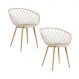 Kit 2 Cadeiras Clarice Nest Wood Com Apoio de Braço Bege