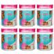 Kit 6 Potes de Vidro Herméticos 650ml Porta Mantimentos Cozinha Com Tampa Rosa