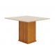 Mesa de Jantar Quadrada com Tampo de Vidro Napoli 100% MDF Off White e Freijó 90 cm