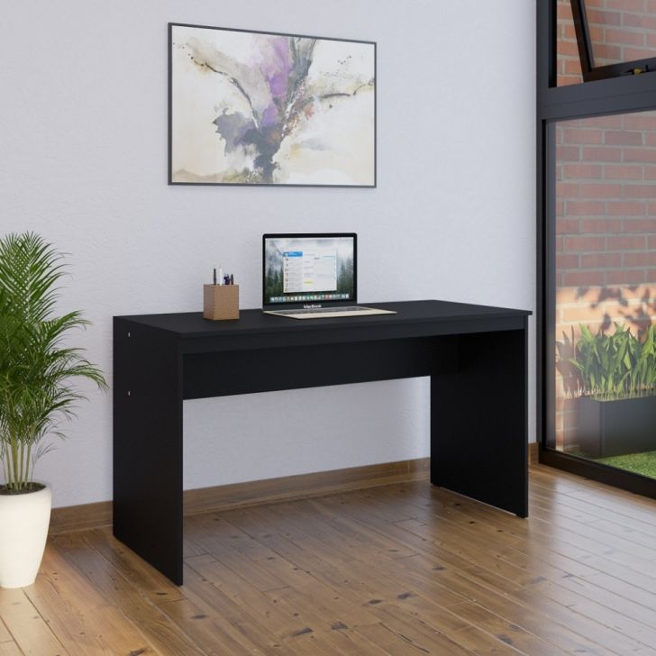 Mesa de Escritório Office Preta 135 cm