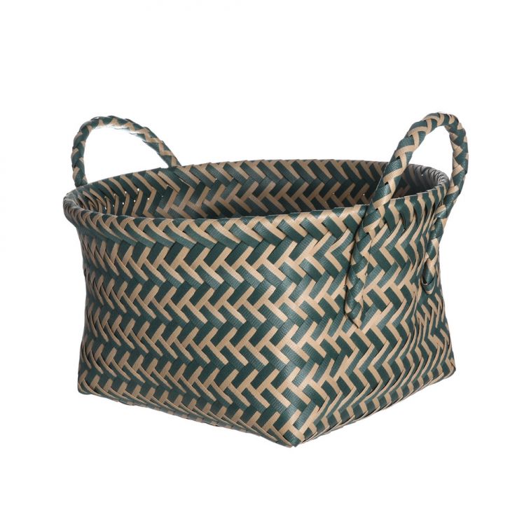 Cesto Tramado Baixo Verde 27 cm