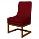 Cadeira Decorativa Valentina Base Bronze Veludo Vermelho - Montanaris Decor
